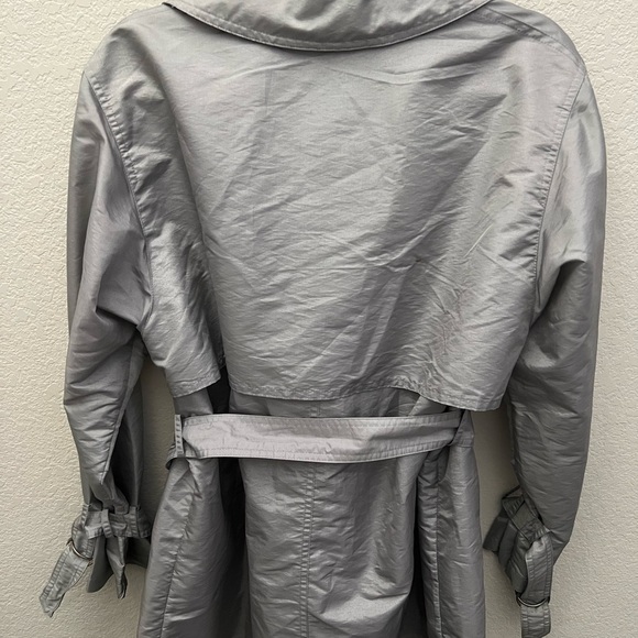INC International Concepts Silver Belted Trench Coat Women’s Size S - Picture 4 of 6